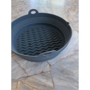 Emeril Lagasse Silicone Air Fryer Liner Round Gray Reusable Non-Stick Basket